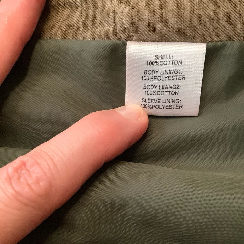 HUNTER Waxed Cotton Utility Rain Jacket Olive Green Coat Water Resistant XS - Picture 13 of 15